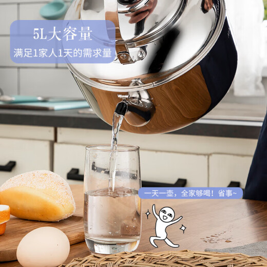 美厨（maxcook）304不锈钢烧水壶 5L加厚中式鸣音 煤气电磁炉通用 MCH653