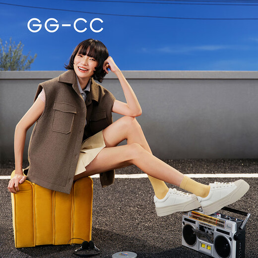GG-CC【小熊软糖】春季新款时尚厚底板鞋百搭增高休闲鞋女鞋子G25U9713 米白色 37