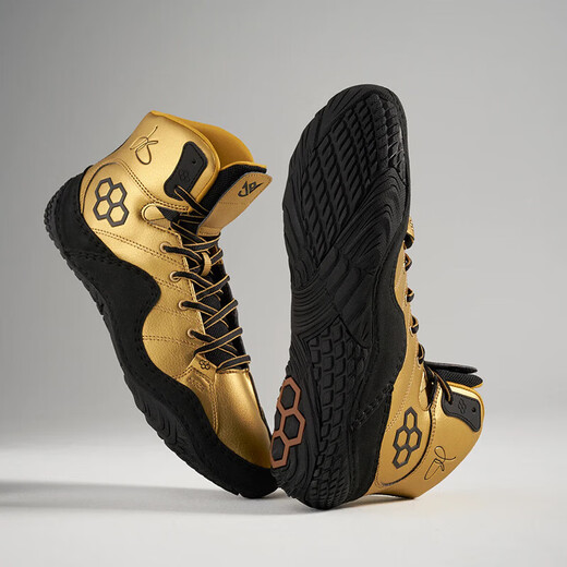RUDIS men's adult wrestling shoes JB1 boxing shoes men's fighting shoes training shoes fighting shoes wrestling shoes Sanda shoes ALLISEEISGOLD/Black gold 38