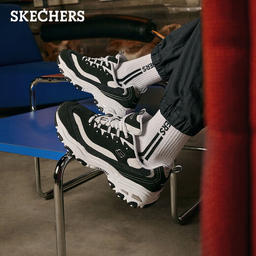 Skechers milk tea bear men's shoes thick-soled panda shoes increased breathability retro dad shoes casual sports shoes 237153