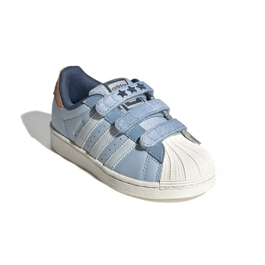 阿迪达斯 （adidas）童鞋24秋儿童三叶草牛仔拼接贝壳头小白鞋男女小童运动板鞋IH3290 IH3291 28 码/10k/脚长16.5cm