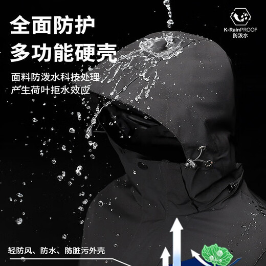 Jeep (JEEP) Jacket Women's New Pink Outdoor Three-in-One Men's and Women's Jacket Men's Group Buy Warm Jacket Travel Mountaineering Suit Shelly Pink Women's L (refer to size recommendations)