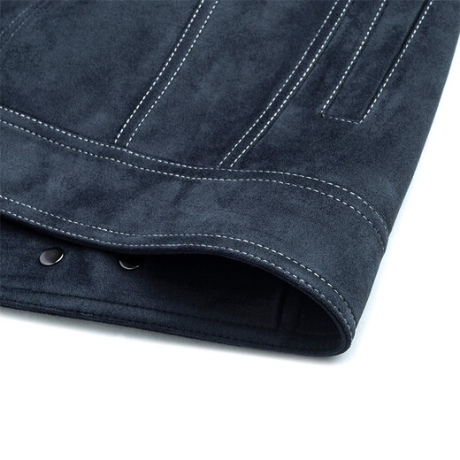 Dances with Wolves Suede Jacket Men's Versatile Lapel Jacket Comfortable and Stylish Jacket Men 102 Dark Blue 180