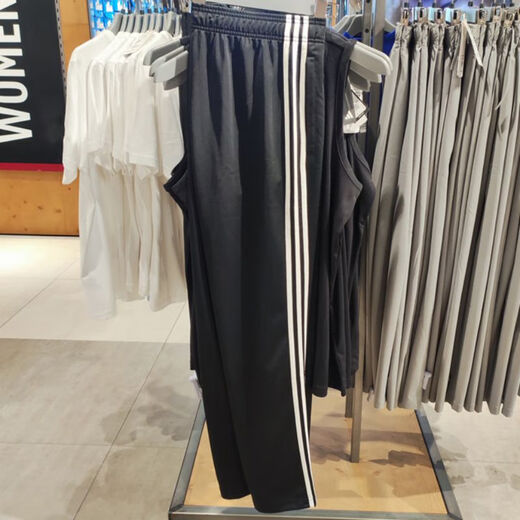 阿迪达斯 （adidas）男裤运动裤2025夏季新款直筒休闲裤速干透气跑步健身长裤 EI9761黑色直筒速干 S