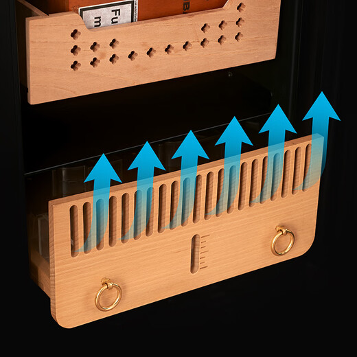 PULADI constant temperature and humidity cigar cabinet humidifier tobacco red wine tea office refrigerator embedded double door ice bar home tea + cigar integrated double door constant temperature and humidity control 170L