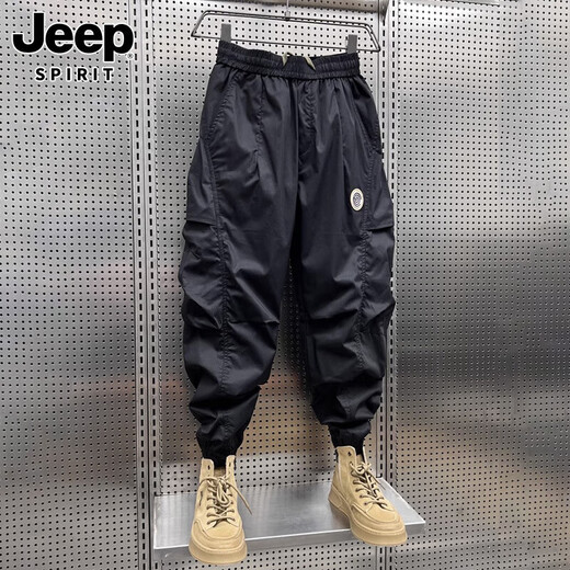 Jeep (Jeep) Arbeitskleidung Casual Hosen für Männer Frühling und Herbst Neue Anti-Falten-Lose Haren Binding Hosen Trendy Herren-Kleidung 6191 Khaki 2xl [141-160jin [Jin gleich 0,5 kg]]]