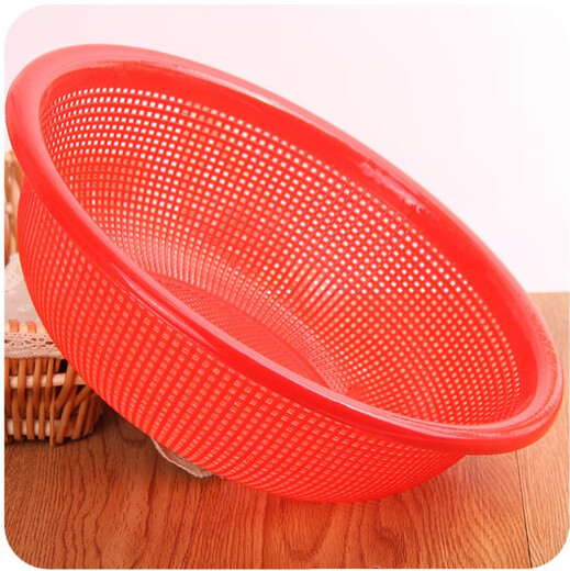 Tuojin großer Abflusskorb rund verdickte Plastikkorb Wasserfilter Bildschirm Fine Loch Reiskorb Kantine Reiskorb Haushalt Gemüse Waschkorb Orange 724 Korb 33*13 cm rosa 0ml