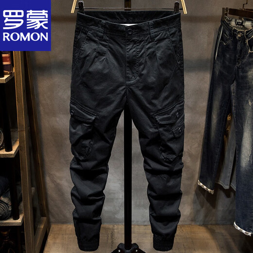 Romon Frühlings- und Herbst-Tarnung Arbeitshose Herren Sportbindungen Schlanker kleiner Fuß koreanischer Stil Mode All-Match Casual Hosen 691c Tarnung 28 Füße ein Taillenkreis