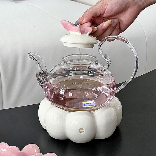 Ahri's love wedding gift for newlyweds tea set teapot engagement new home housewarming gift practical high-end gift butterfly flower teapot one pot four cups + tea tray gift box moving gift housewarming gift high-end souvenir for best friend and bride