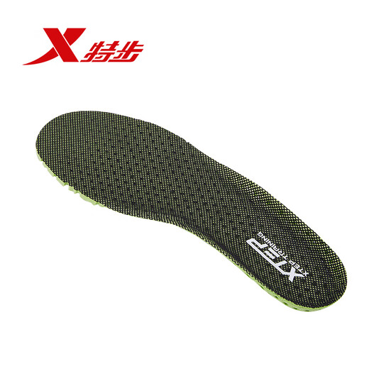 特步（XTEP） 运动鞋垫男士柔软舒适鞋垫打孔透气减震运动跑步透气科技鞋垫 黑绿【蜂窝透气款】 #40
