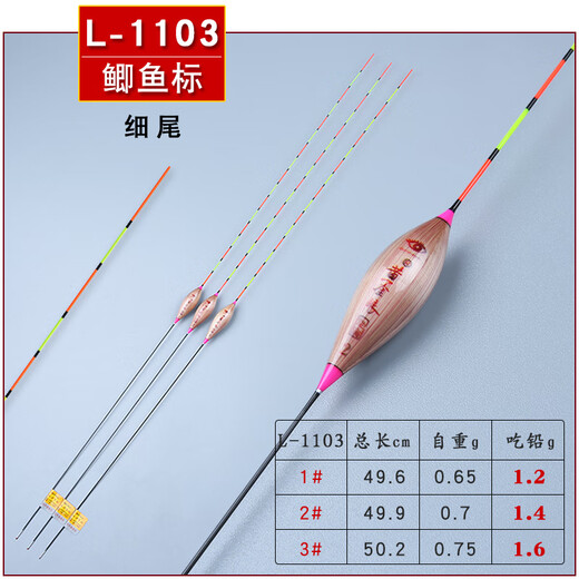 JPHZNB reed series fish floats with eye-catching thick float height sensitive shallow water crucian carp float black pit carp float can be customized for tail L-1098 No. 1 thin tail