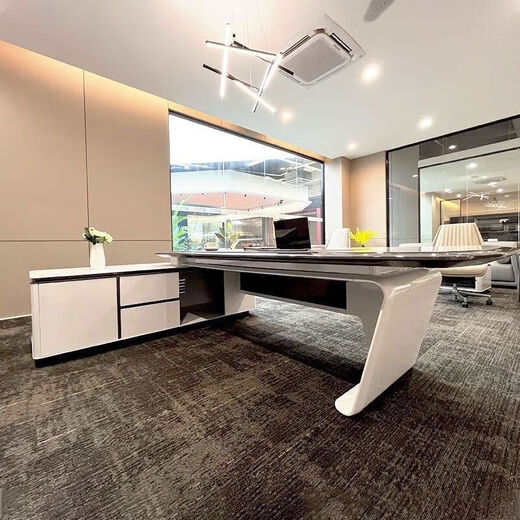 New high-end paint boss desk designer modern simple boss desk fashion president executive desk 1.8 meters left side cabinet