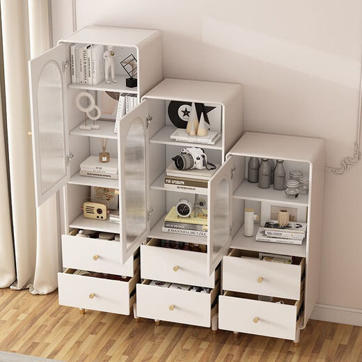 Bai Weitang französischer Sideboard im Cream-Stil gegen die Wand Modernes einfaches Wohnzimmer kleiner vertikaler Schrank Küchenschrank Aufbewahrung Sideboard Kleine Wohnung NT753 Multifunktions Bücherregal Lieferung und Installation