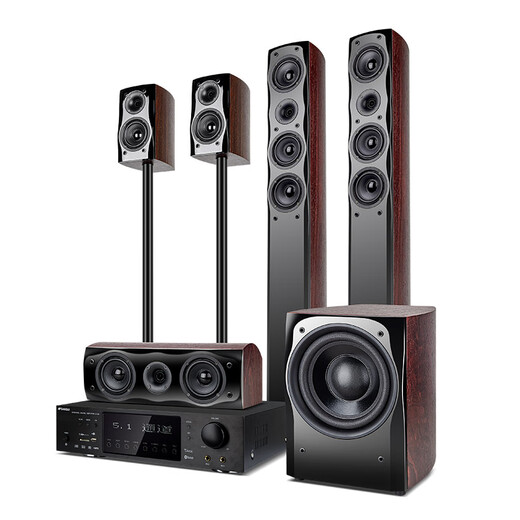 
Shanshui (SANSUI) F5 Home Cinema 5.1 Channel Combination Audio Set Floor-standing Surround Audio Stereo Surround Effect Home Audio Supports Decoding F8 Exclusive Edition [High-end Wireless Amplifier 10A]