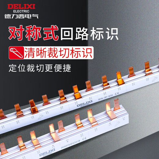 德力西（DELIXI）汇流排 断路器空气开关接线排 梳状母排【2P63A 24回路带端盖】 