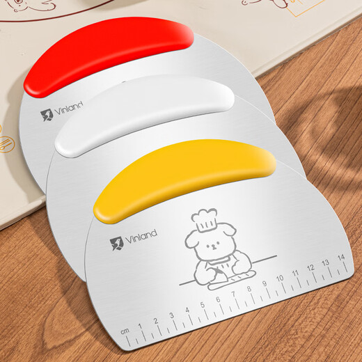 Vinland British food grade dough cutter special dough scraper baking snowflake crisp stainless steel cutter silicone scraper tool puppy stainless steel scaled dough cutter - rice white