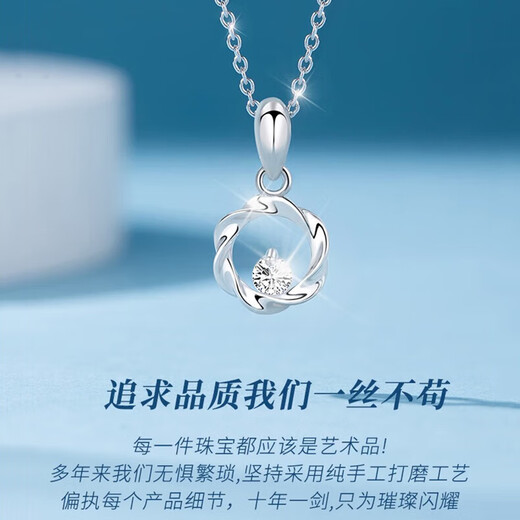 Farcoko brand pt950 platinum necklace women's platinum clavicle chain fashion jewelry Valentine's Day birthday gift for girlfriend pt950 platinum necklace + Möbius strip pendant - exquisite high-end gift box