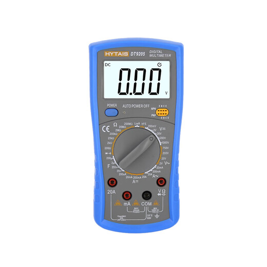 惠利得电工DT9205A高精度万用表数字表 890D背光防烧带自动关机 DT9205标配带火线识别不带夜光