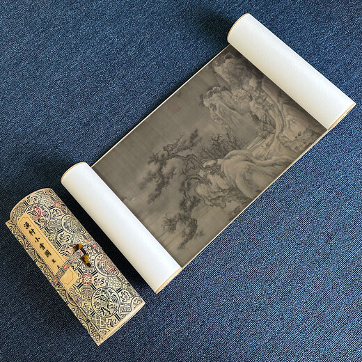Pavilio Yimo Song Northern Song Dynasty Wang Shin Fishing Village Xiaoxue Pictures Song y Yuan Dynasty Painings antiguos Pinturas de alta definición Monteo de escorrato a mano de alta definición [núcleo de pintura] Original gran tamaño: 45*693 cm Porta de seda impermeable