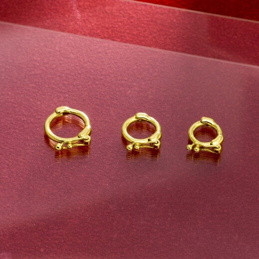 Fat Donglai same style 18k gold pendant universal buckle head 18K gold buckle double open buckle necklace jewelry buckle small slip pendant 18k gold yellow No. 3 one