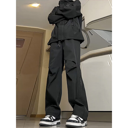 Nasawassup three-proof rainstorm level waterproof jacket men's spring, autumn and winter velvet casual mountaineering American functional workwear pants for men black H333 regular L recommended 100-115Jin Jin equals 0.5kg