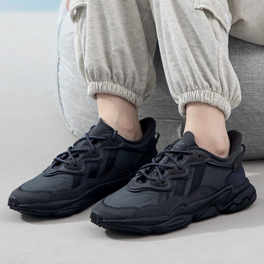 阿迪达斯（adidas）三叶草女鞋男鞋 春季新款时尚休闲透气老爹鞋缓震保暖运动鞋 GY9926/皮质鞋面/深灰/三叶草 41 (内长255mm)