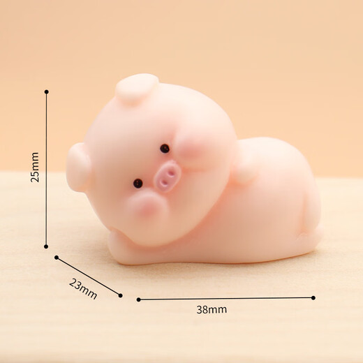 Pig resin small ornaments cartoon cute micro landscape simulation pig home mini handicraft car decoration flower pig + side lying pig