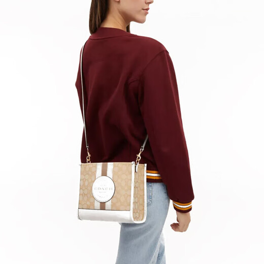 CoaCH (COACH) women's new small Dempsey tote bag handheld crossbody bag for girlfriend CQ878 Khaki IMDQC