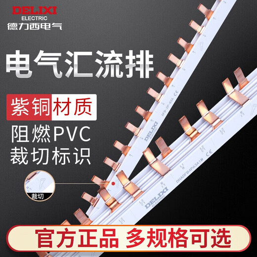 德力西（DELIXI）汇流排 断路器空气开关接线排 梳状母排【2P63A 24回路带端盖】 