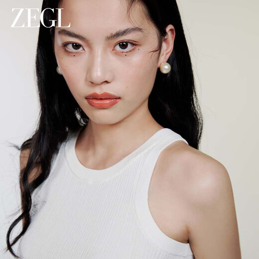 ZEGL Pearl Earrings Sterling Silver Earrings Women's 925 Silver Needle Earrings High-end Light Luxury Gift for Best Friend's Birthday