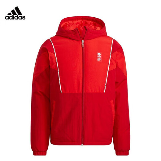 阿迪达斯 （adidas）Neo棉服男装冬季户外运动服加厚保暖棉衣休闲连帽外套夹克HC9731 HC9724红色 S