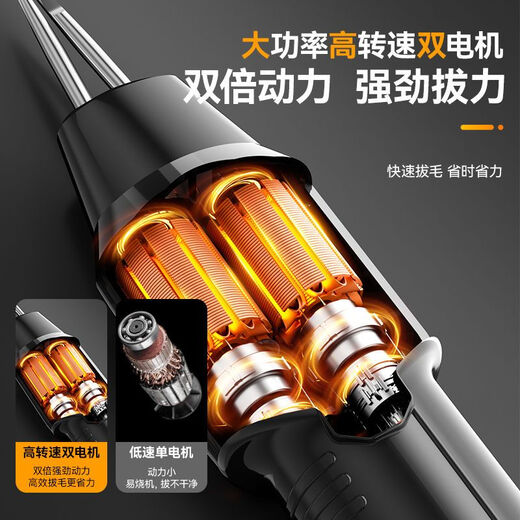 Three Little Chefs Poultry Peeling Duck Artifact Electric Poultry Plucking Fully Automatic Chicken, Duck and Goose Feather Home Commercial Hair Removal Machine Rechargeable Water Plucking丨Plucking Fine Hair, Short and Thick Hair丨Five Years Simple Model + Less Power