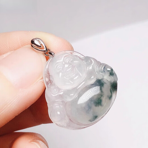 Fat Donglai same style 18k gold universal buckle pendant silver necklace safety buckle jade buckle accessories jade pendant silver white gold