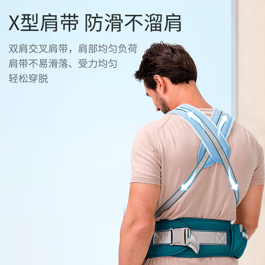 布兜妈妈婴儿腰凳轻便透气宝妈出行带娃神器多功能四季通用新生宝宝背带 艾玛仕橙【豪华款】