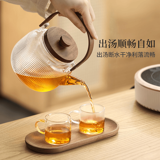 Shangyanfang glass teapot large capacity high temperature resistant home office electric ceramic stove special kettle white teapot flower teapot