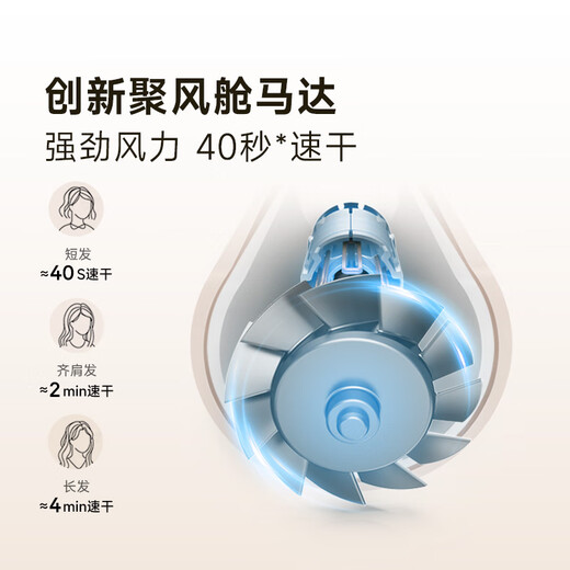 Zhuimi G10 high-speed hair dryer household hair dryer high-power quick-drying hair dryer negative ion high wind low noise gift leafless hair dryer white AHD11B