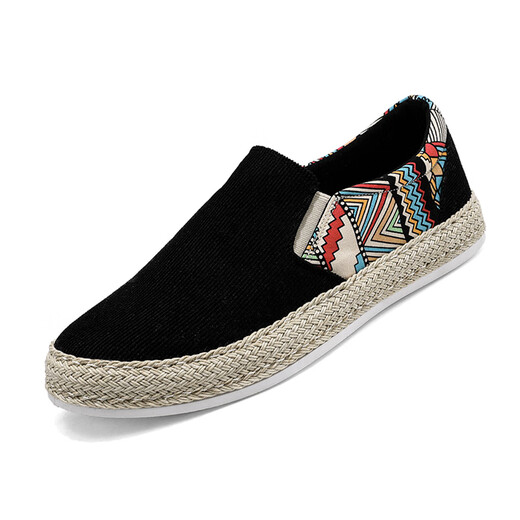 
H8 cloth shoes men's 2025 new breathable lazy shoes one-legged canvas shoes men's shoes old Beijing casual shoes black (Ultra-Ultimate version) 43