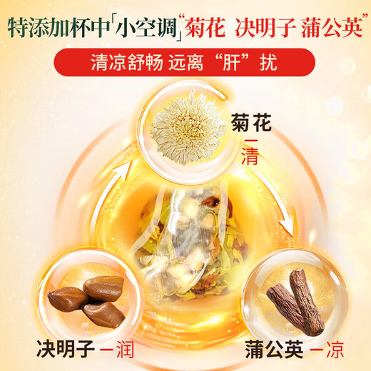 同仁堂（TRT）蒲公英菊花枸杞决明子茶養盰護肝金银花牛蒡根熬夜上火养生茶150g