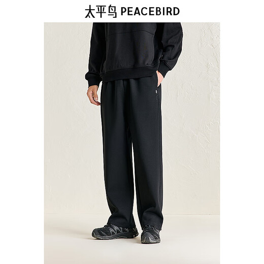 PEACEBIRD Men's Casual Pants Loose Sports Winter Pants BBGME422L Black Second Batch 32
