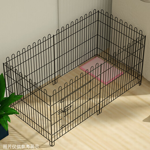 Dog Fence Dog Cage Indoor Home Folding Pet Fence Chicken Cage Teddy Dog Cage Metal Pet Fence Cage Black 80x90# (6 pieces) Fence (including suction cup straps)