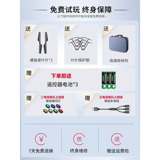 2024新款无人机避障航拍高清专业GPS遥控飞机儿童玩具四轴飞行器 三摄GPS-无刷动力 避障款 6块电池