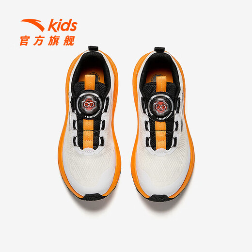 ANTA PG7 zapatos para hombres zapatillas para niños zapatos para niños grandes 2025 primavera nueva perilla obstinada acolchado lingyun zapatillas limpia porcelana blanca/negra/xixia naranja-3 36