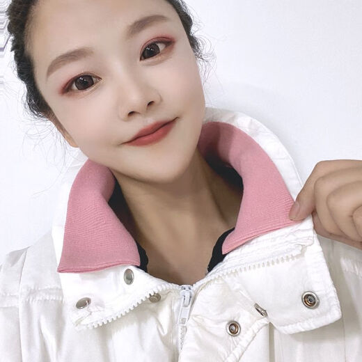 Down jacket collar protector autumn and winter pure cotton knitted threaded down jacket fake collar anti-dirty collar unisex black length 53 cm one size fits all