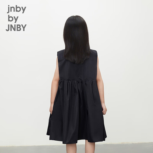 Jnby by JNBY Jiangnan Buyi children's clothing light dress silk polyester taffeta dress comfortable summer girls and children 1O4G10820 001/black 150 cm