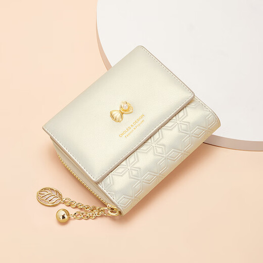 Cnoles Wallet Women 2025 High-End-Sinn für weibliche Münzen Brieftasche Multifunktionskarten-Karten-Tasche Kupplung Tasche Herzfeste Lehrertag Geschenk für Freundin Fantasy Farbe Weiß-Neues praktisches Geburtstagsgeschenk für Frau