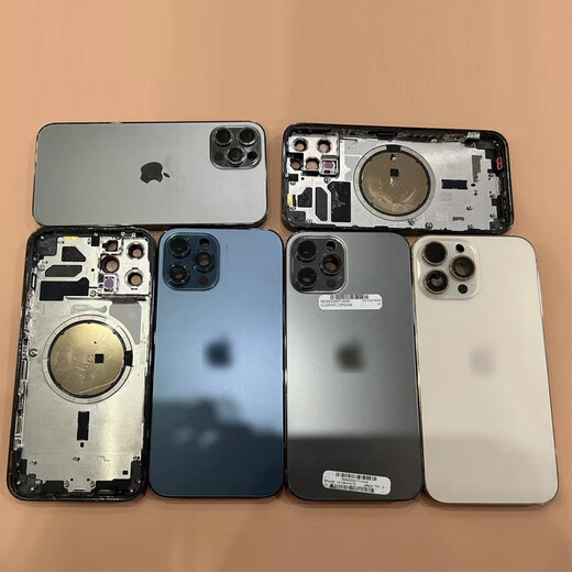 A适用苹果12iphone12promax后盖总成拆机中框原装边框12mini 12promax黑色原拆95新