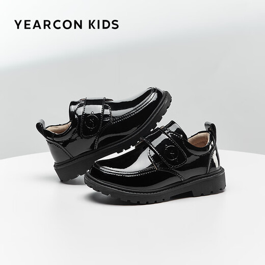 
Yierkang children's leather shoes men summer boy leather shoes black performance shoes boy glossy student leather shoes black 38
