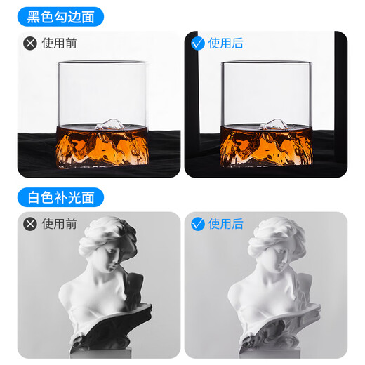 Beiyang (beiyang) A4 small photography background cardboard foldable fill light board still life product photography reflective board hard board thickened black and white silver matte light-absorbing edge gourmet beauty photography