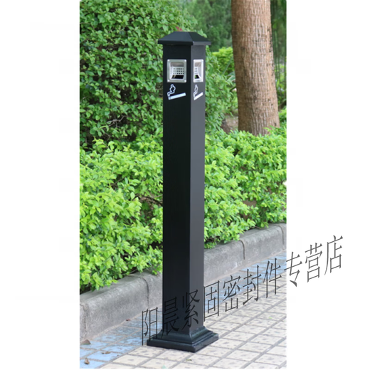 不锈钢户外立式烟蒂柱市政街道固定灭烟柱公共烟灰柱烟缸灭烟筒 GPX-30G黑金 265*212*687mm