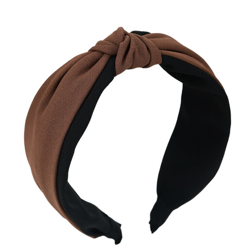 Zuoou Maillard headband for women autumn and winter retro coffee color high skull pressure hairband hairpin wide edge face small hair bundle head hole coffee color